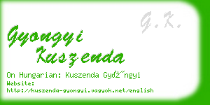gyongyi kuszenda business card
